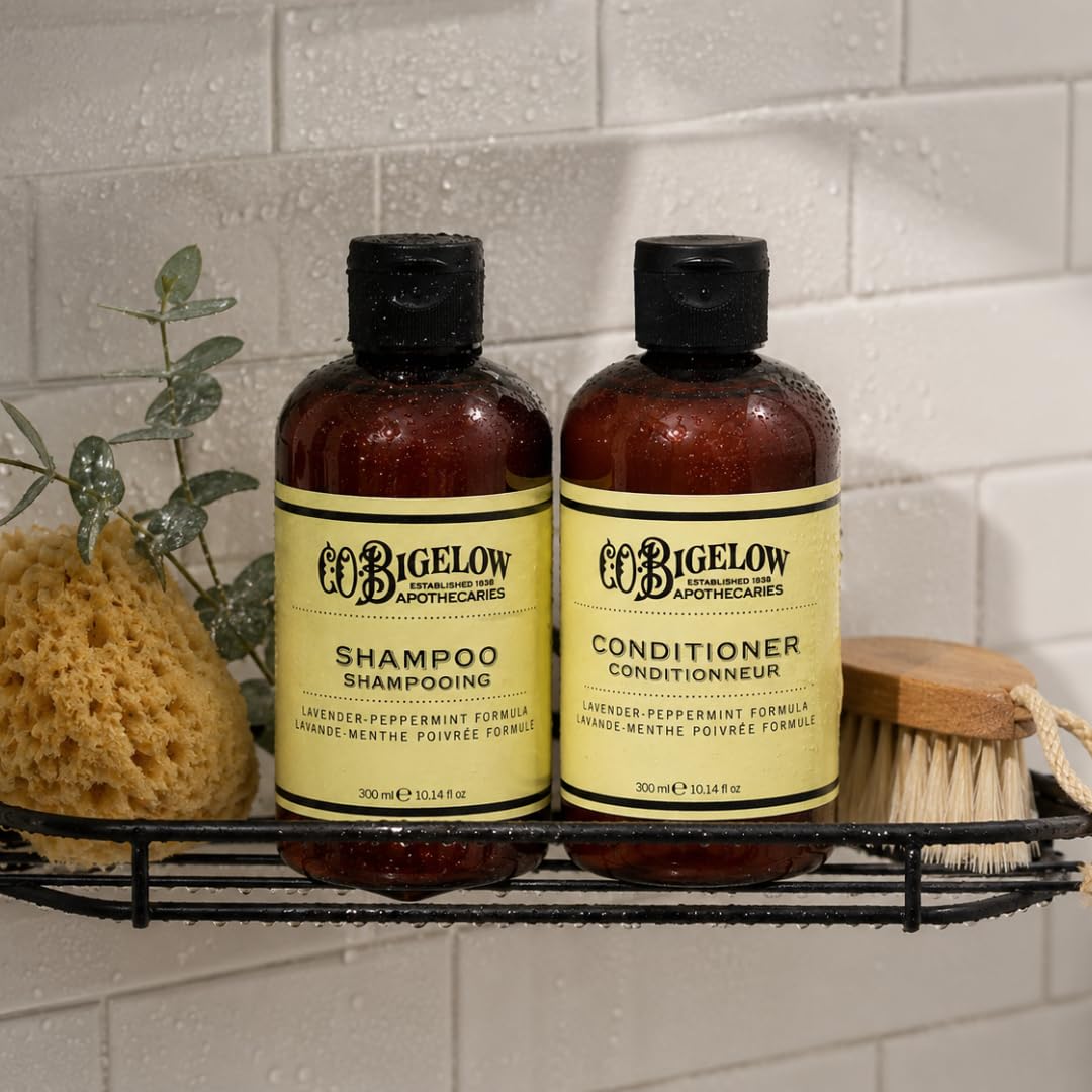 C. O. Bigelow label detail highlighting sulfate-free and paraben-free benefits