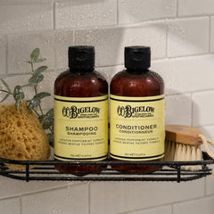 C. O. Bigelow label detail highlighting sulfate-free and paraben-free benefits
