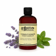 C. O. Bigelow front bottle view showing product and calming scent benefit