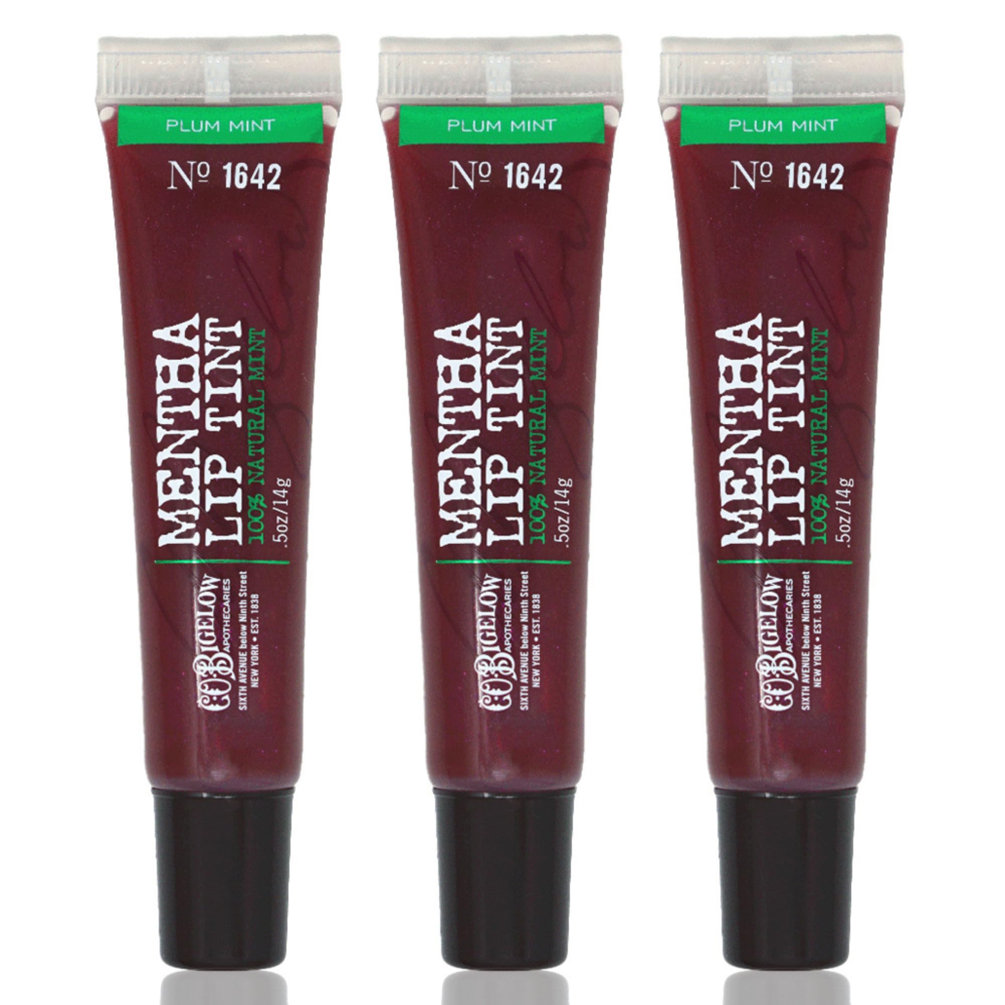 C. O. Bigelow front packaging showing three purple-tinted tubes and convenience