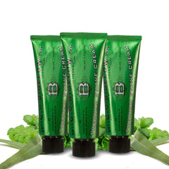 C. O. Bigelow front packaging showing three travel shaving cream tubes for easy packing