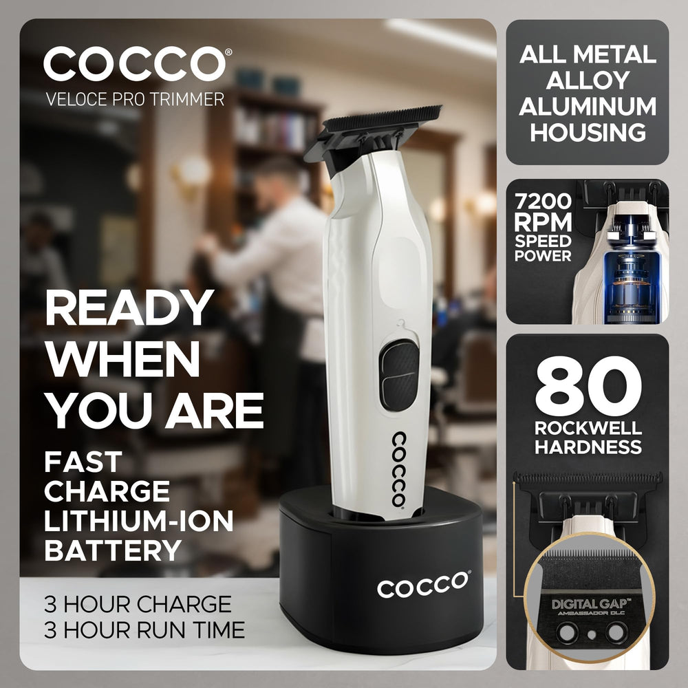 Cocco Veloce Pro held in hand showing compact scale and comfortable ergonomic control