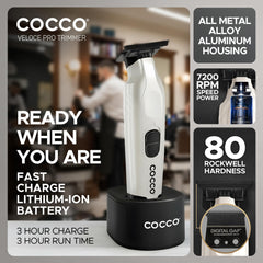 Cocco Veloce Pro held in hand showing compact scale and comfortable ergonomic control