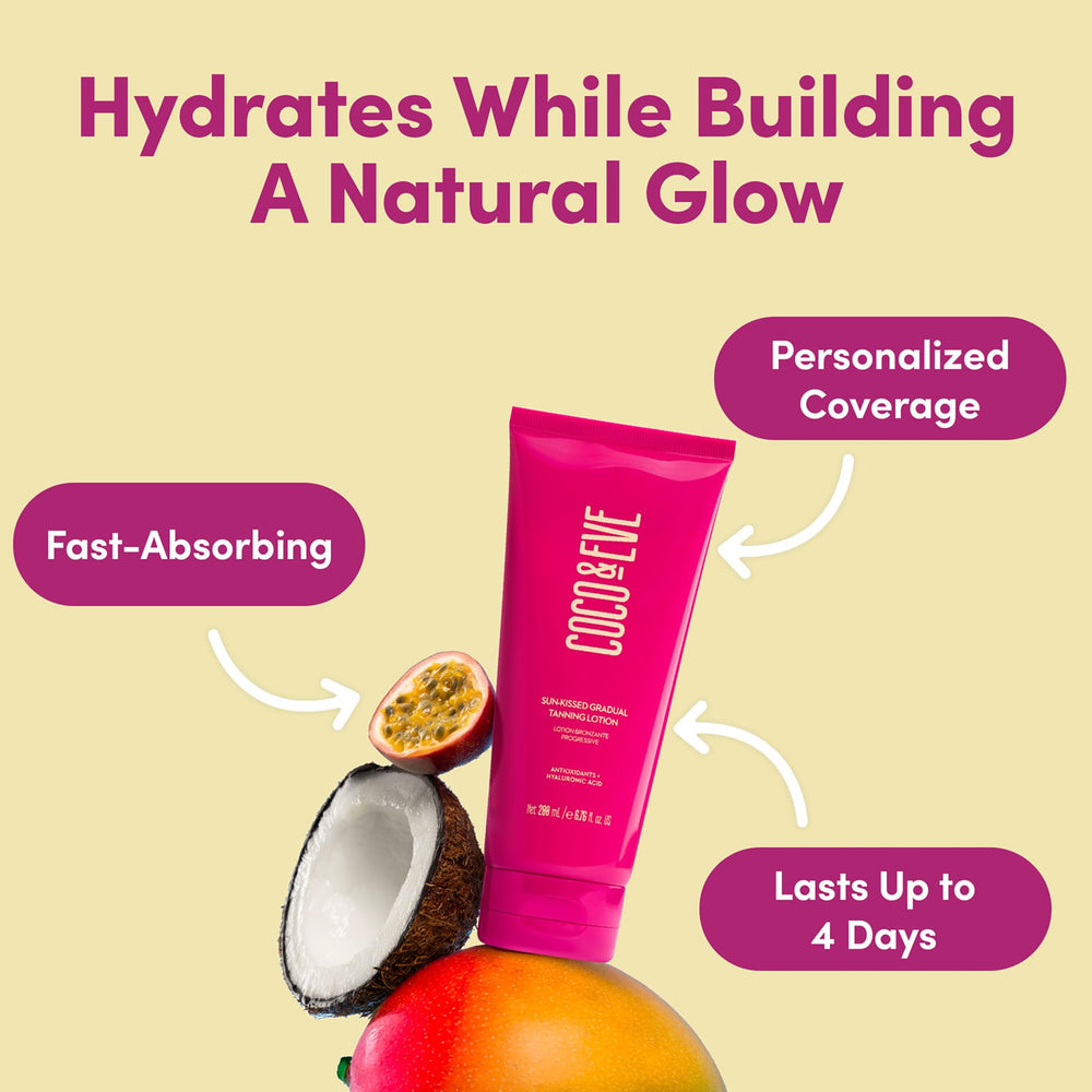 Coco & Eve bottle next to hand illustrating the 6.76 fl oz convenient size