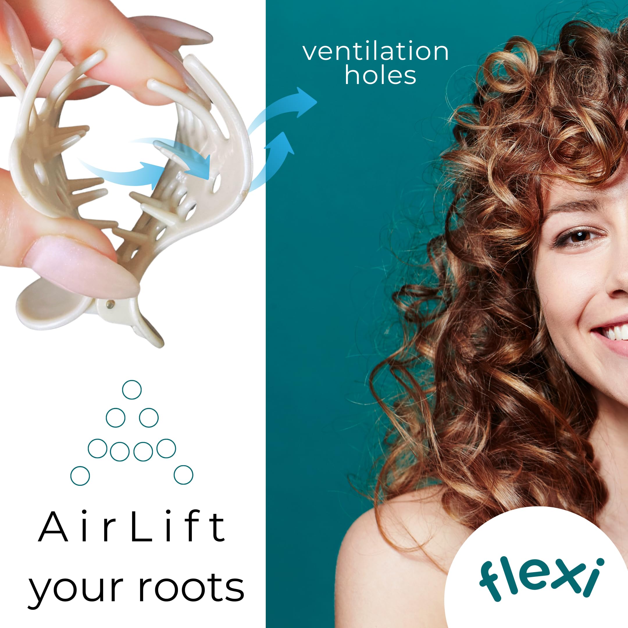 Cocoa & Cali clips clipped into curly hair adding root volume