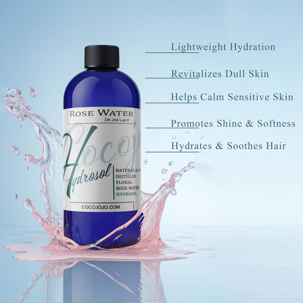 cocojojo close-up of rose hydrosol texture highlighting lightweight hydration