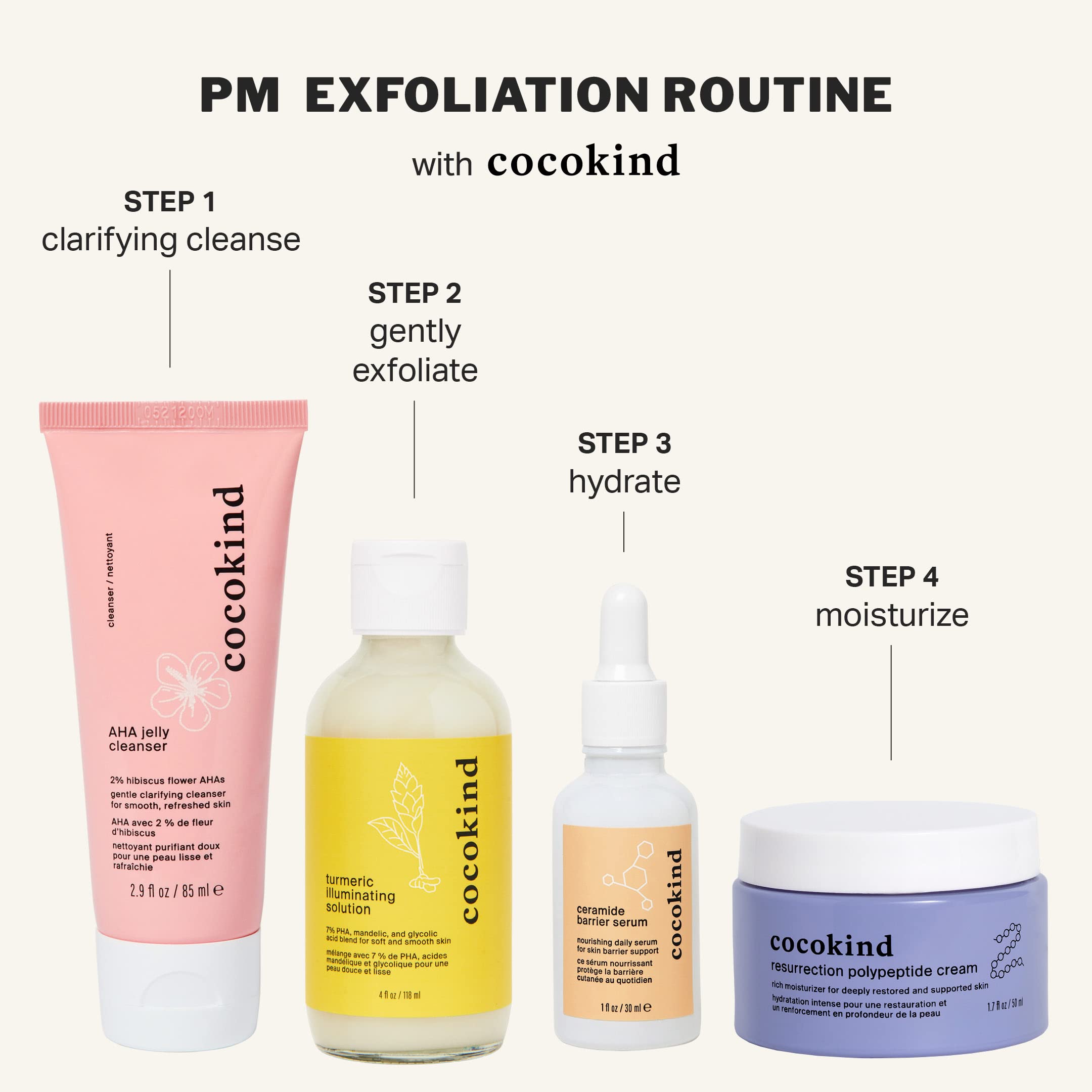 Cocokind bottle on bathroom counter styled to suggest hydrated, refreshed skin