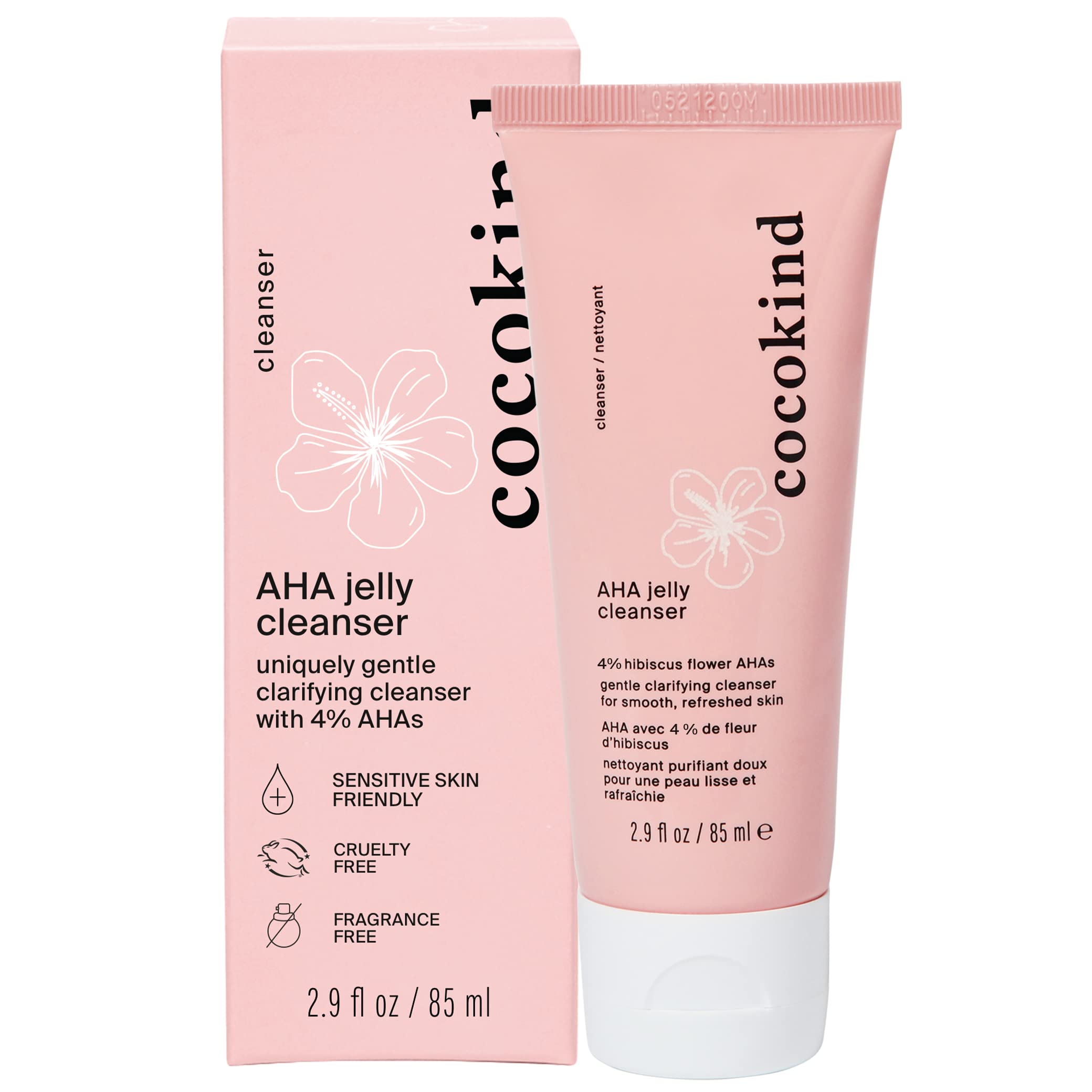 Cocokind front packaging showing label and size benefit: clear product identity