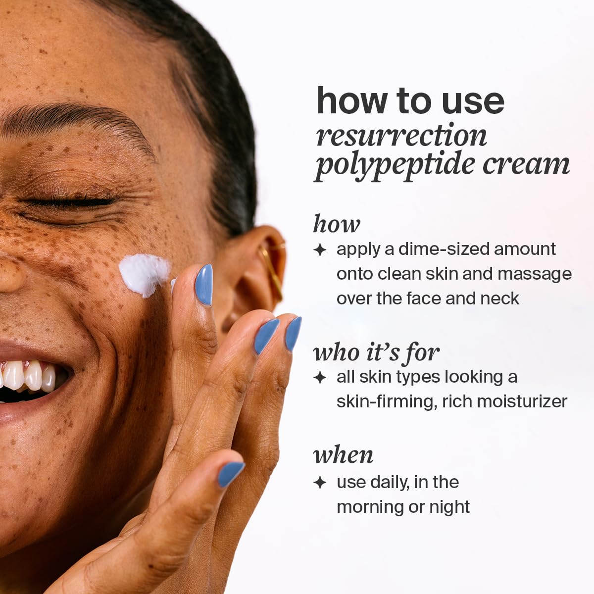 Cocokind cream on hand demonstrating smooth moisturizing feel