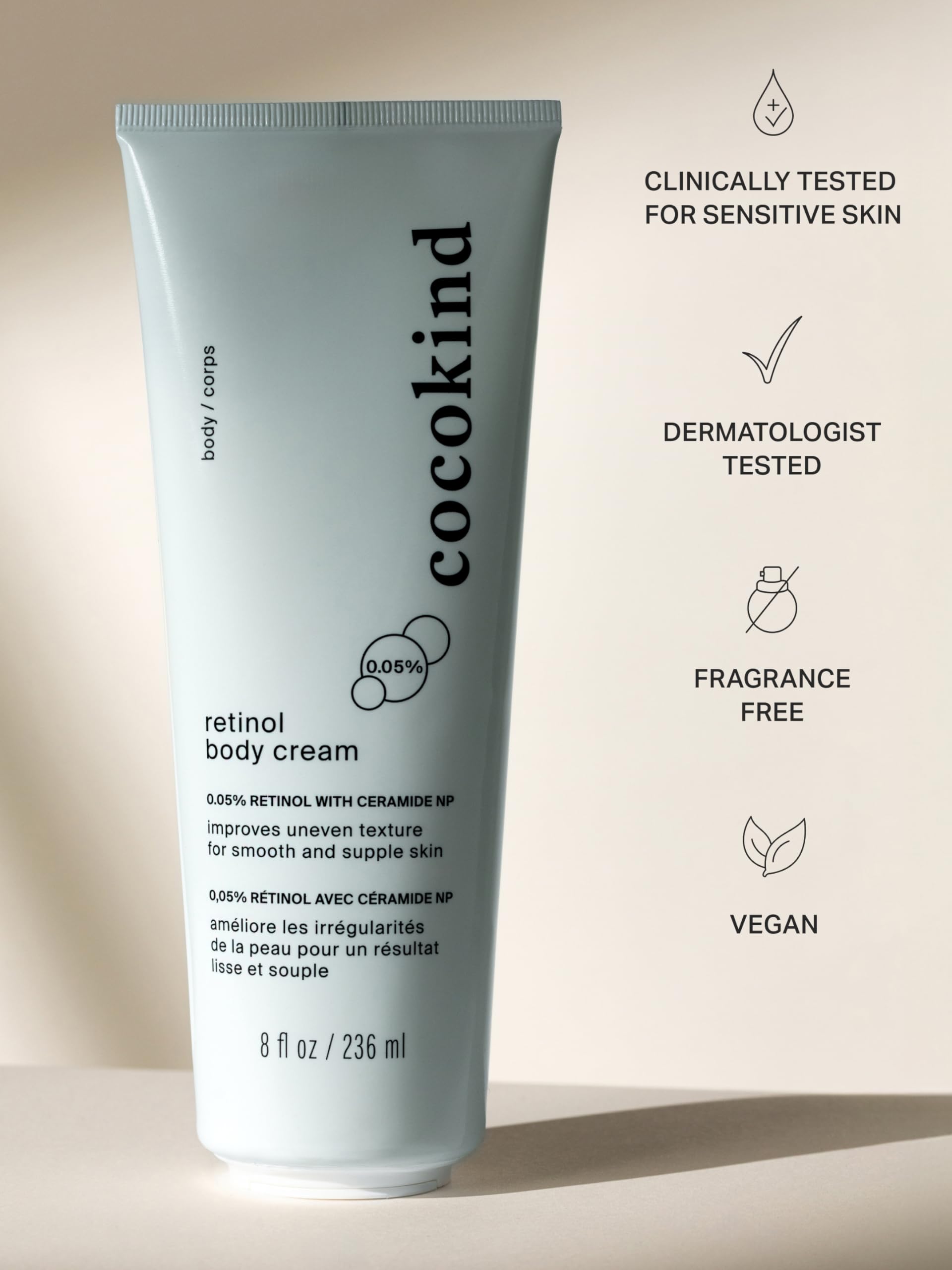 Cocokind cream texture swatch illustrating smooth feel and quick absorption benefit
