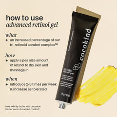 Cocokind retinol gel pump dispensing a pea-sized amount for controlled application