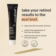 Cocokind retinol gel texture close-up illustrating lightweight, fast-absorbing feel