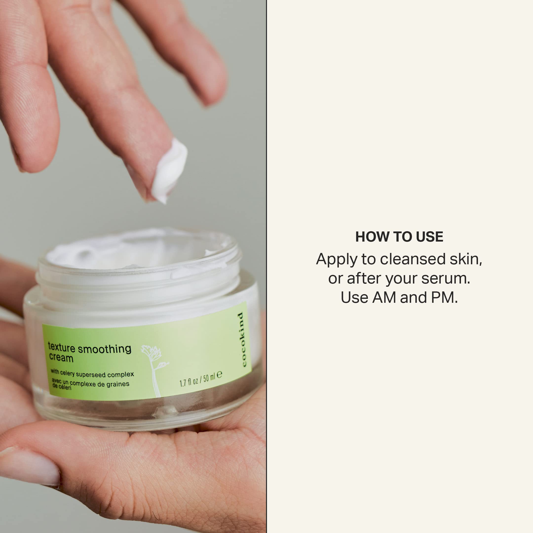 Cocokind size shown in hand to convey travel-friendly 1.7 fl oz convenience benefit