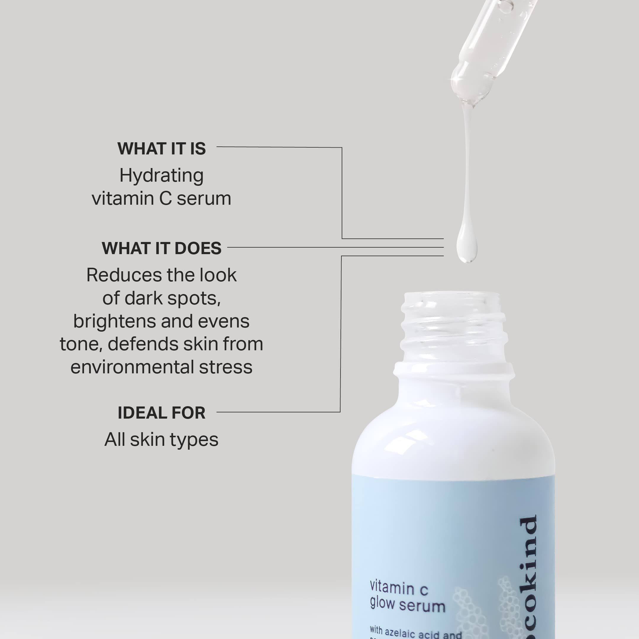 Cocokind dropper pipette dispensing serum with precise control benefit
