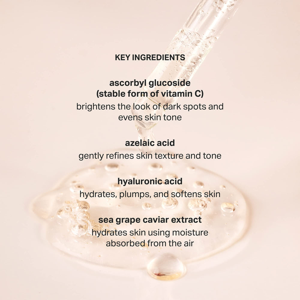 Cocokind serum texture on fingertip demonstrating lightweight absorption benefit