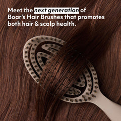 cocomintbeauty close-up of mixed boar and nylon bristles, helps smooth and detangle hair