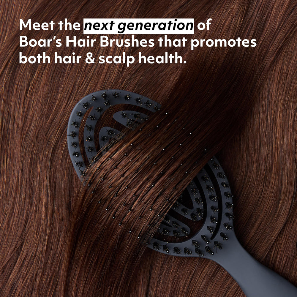 cocomintbeauty close up of boar and nylon bristles for oil distribution and gentle exfoliation