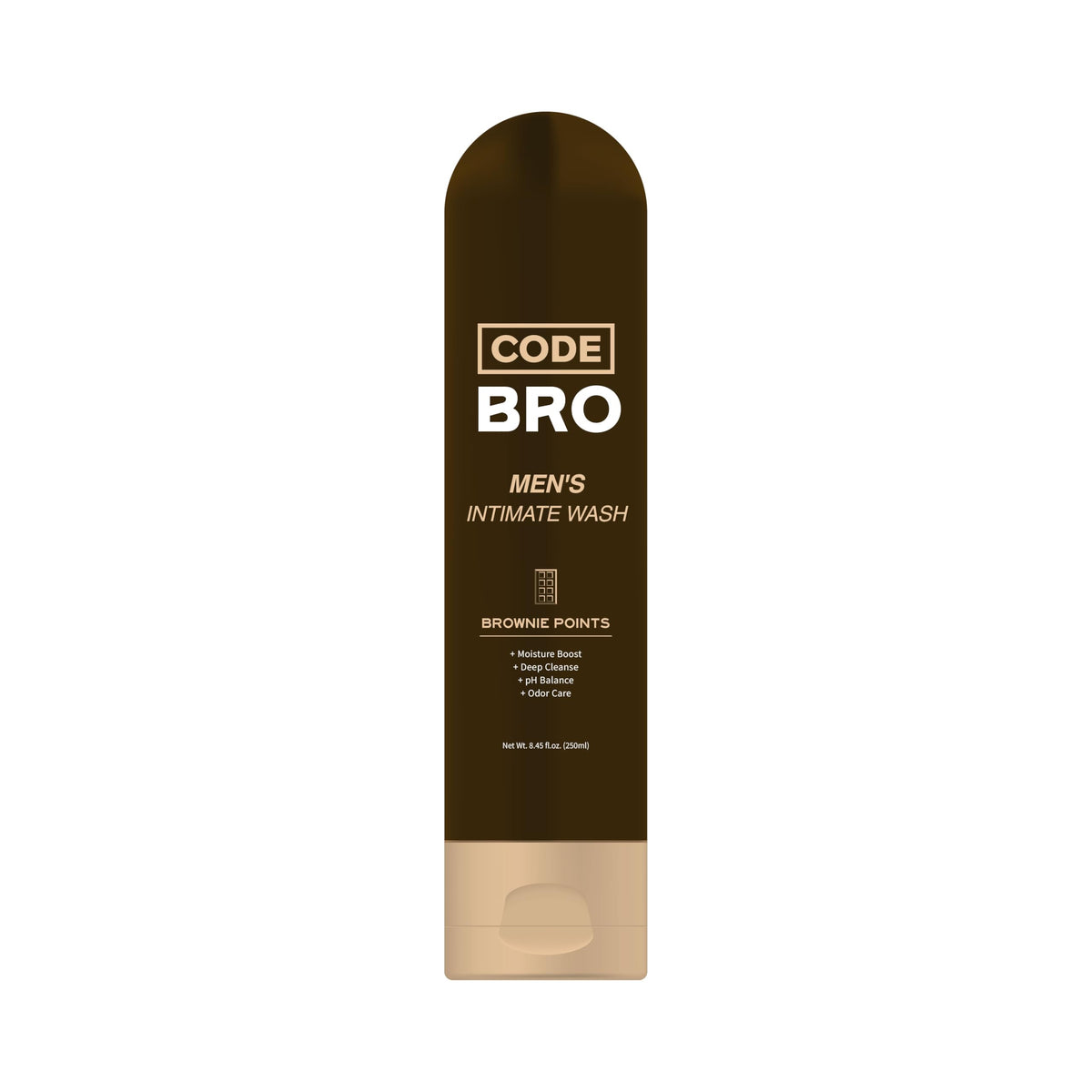 Code Bro front bottle showing product and clear branding for confident grooming