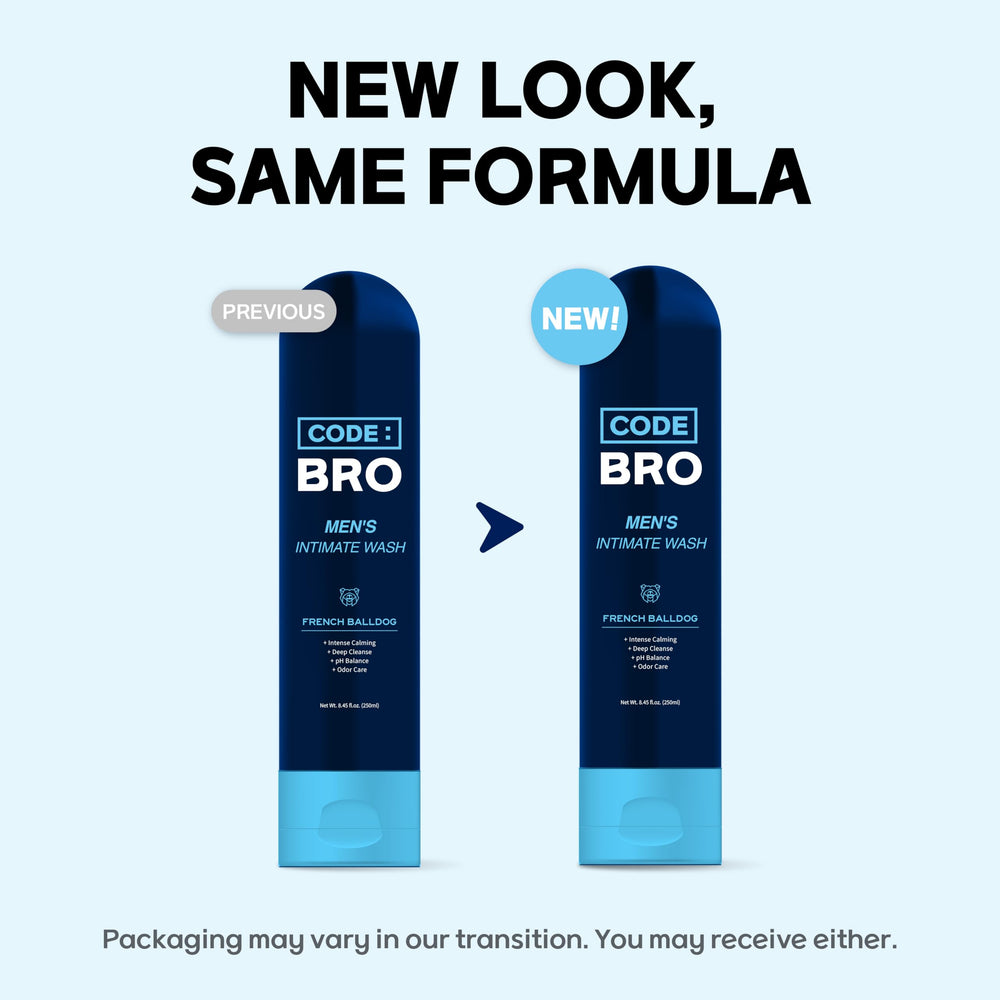 Code Bro bottle on bathroom shelf emphasizing travel-ready convenience
