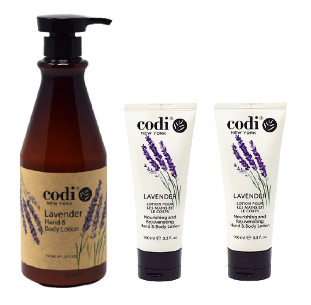 Codi front bottle showing full-size 750ml and calming lavender scent benefit