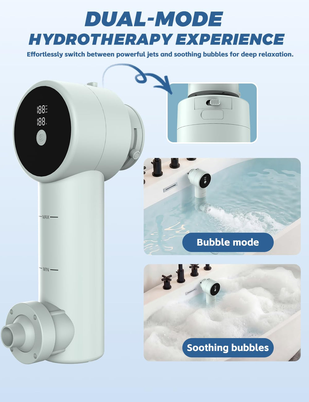 Coepuske smart display temperature showing real-time water readout to prevent burns