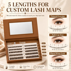 CoFier close-up of lash cluster base adhesive demonstrating easy peel-and-apply benefit
