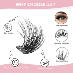 CoFier lash curler in use blending clusters for lifted look