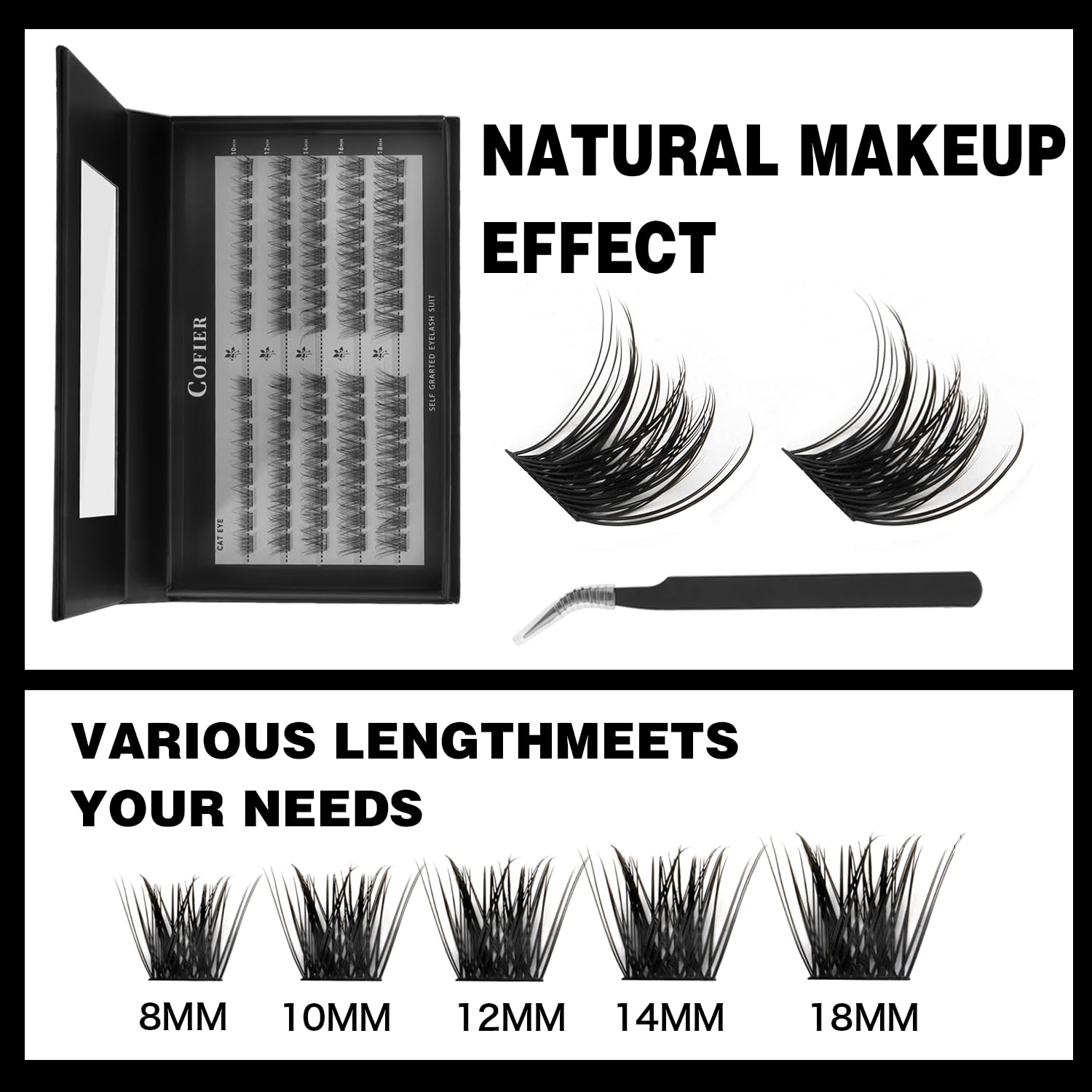 CoFier close-up of lash fiber texture highlighting natural look