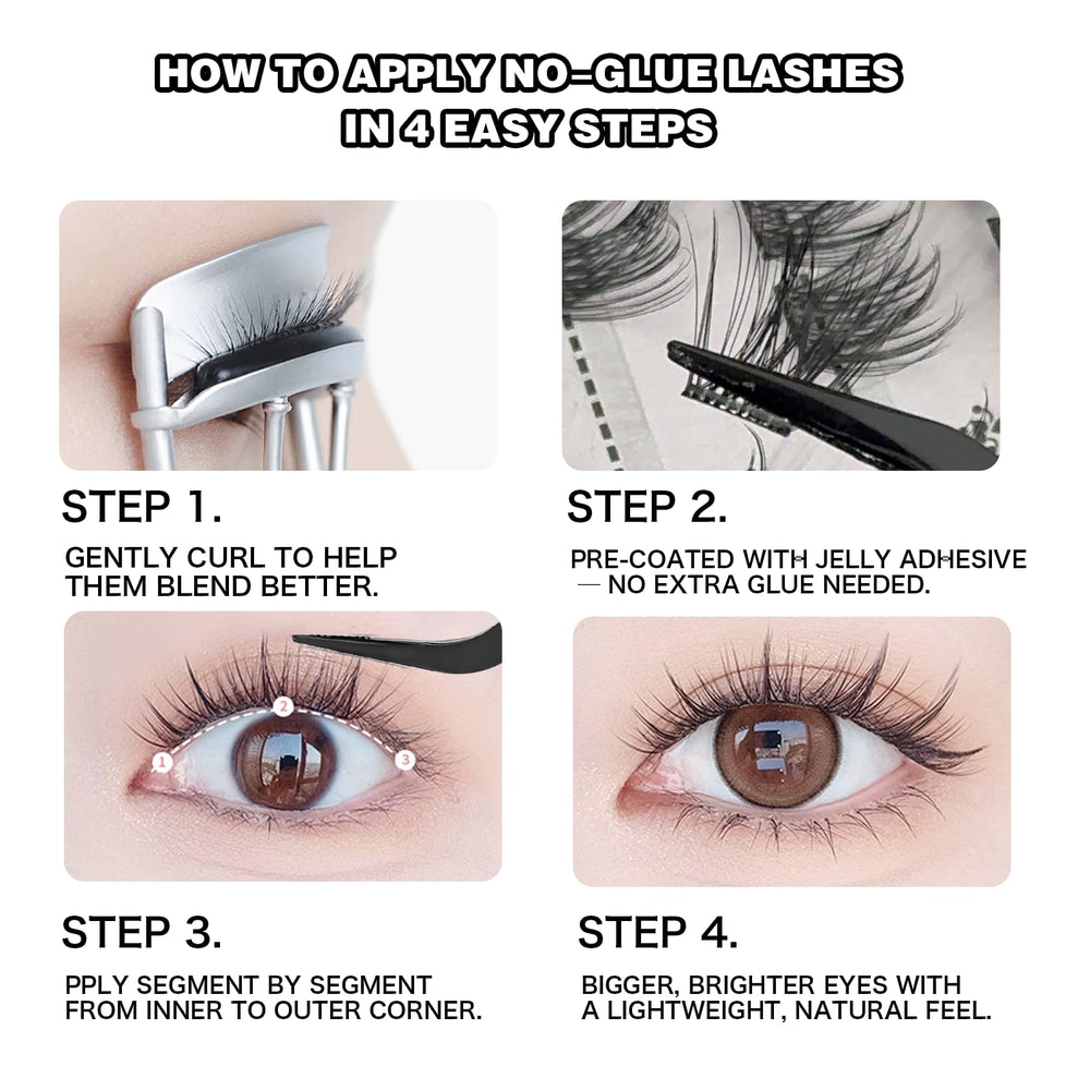 CoFier lashes applied on eye creating soft, fluffy definition