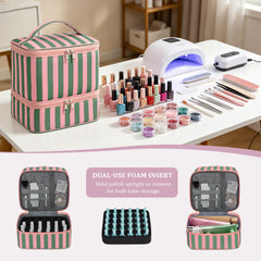 Cohawk lower layer holding thirty nail polish bottles upright for secure storage