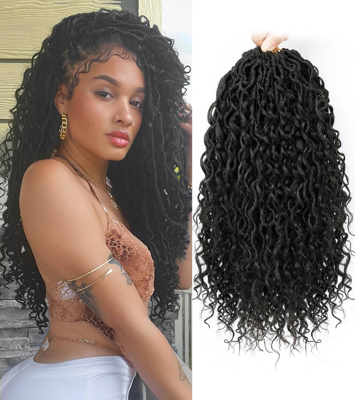 Col Bling front packaging showing 14-inch goddess locs and full-head kit benefit