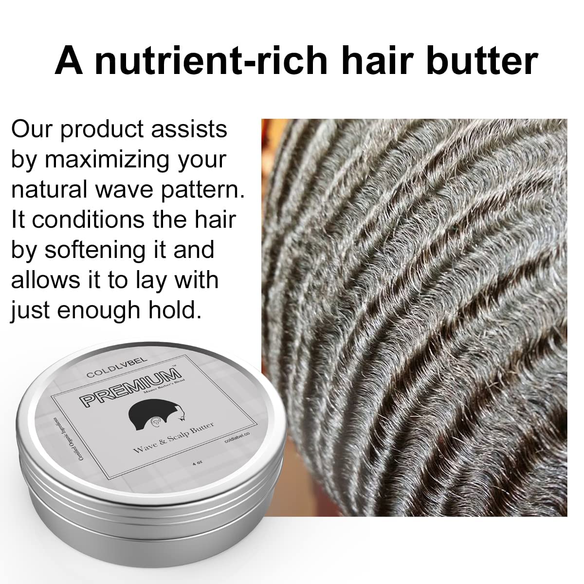 COLDLABEL butter texture close-up highlighting creamy consistency and moisturize benefit