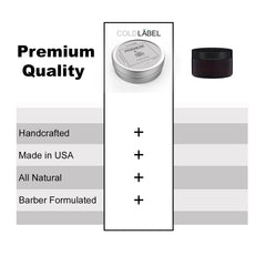 COLDLABEL Wolfin Pomade in hand demonstrating smooth application and manageable control