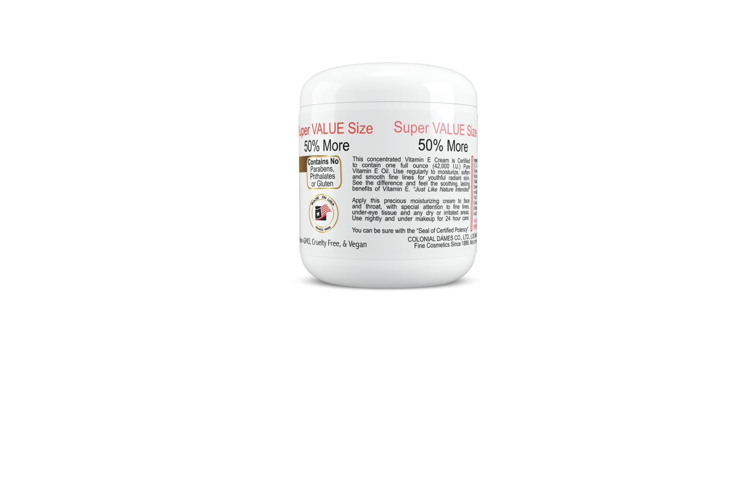 Colonial Dames cream texture closeup highlighting rich smooth emollient for dry skin