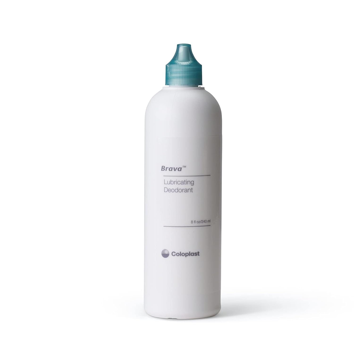 Coloplast Brava cap and pour spout for controlled deodorant use