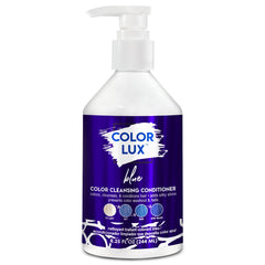 Color Lux front bottle shot showing label and blue pigment benefit