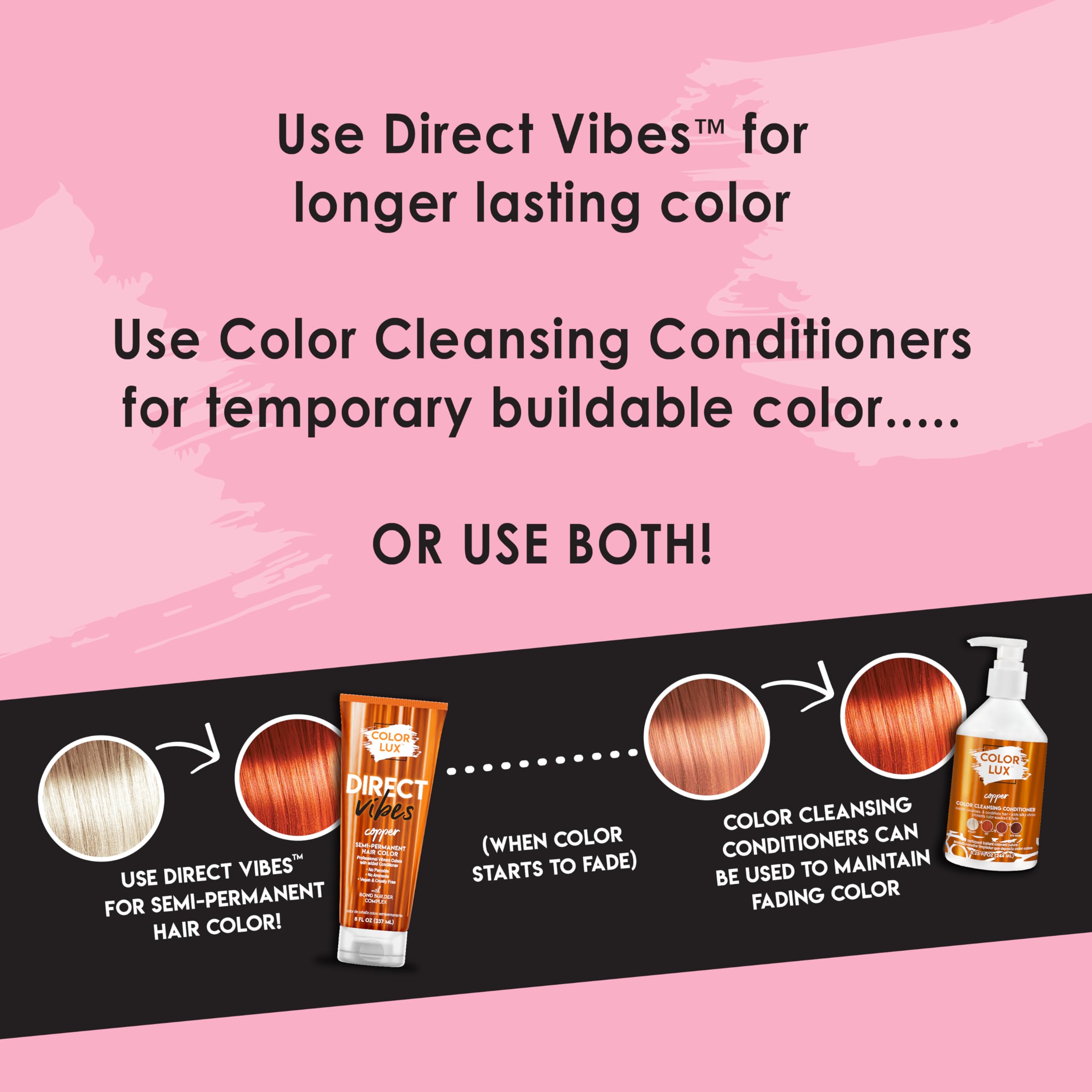 Color Lux copper bottle in hand showing 8 fl oz size for multiple uses