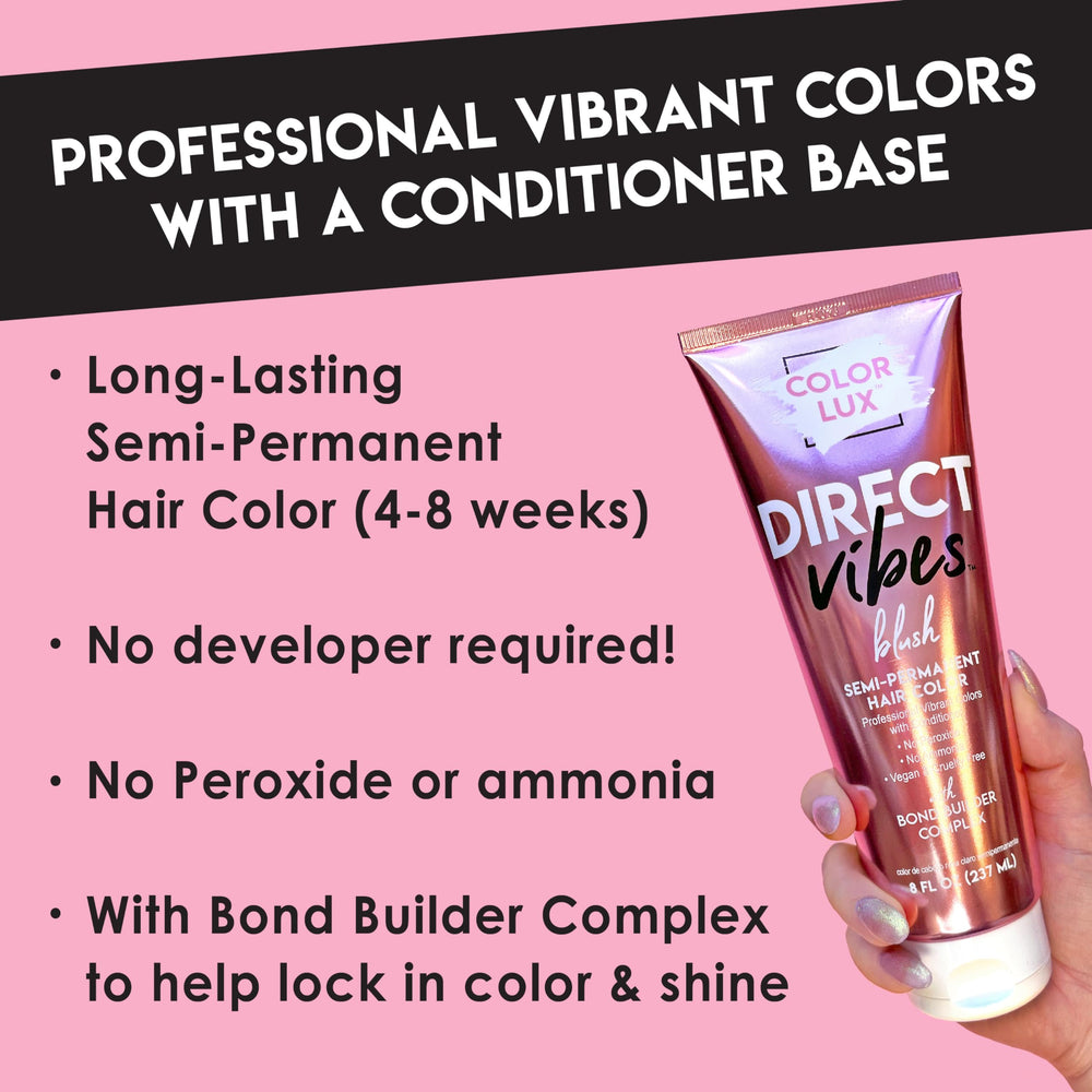 Color Lux before and after comparison displaying transformed hair vibrancy