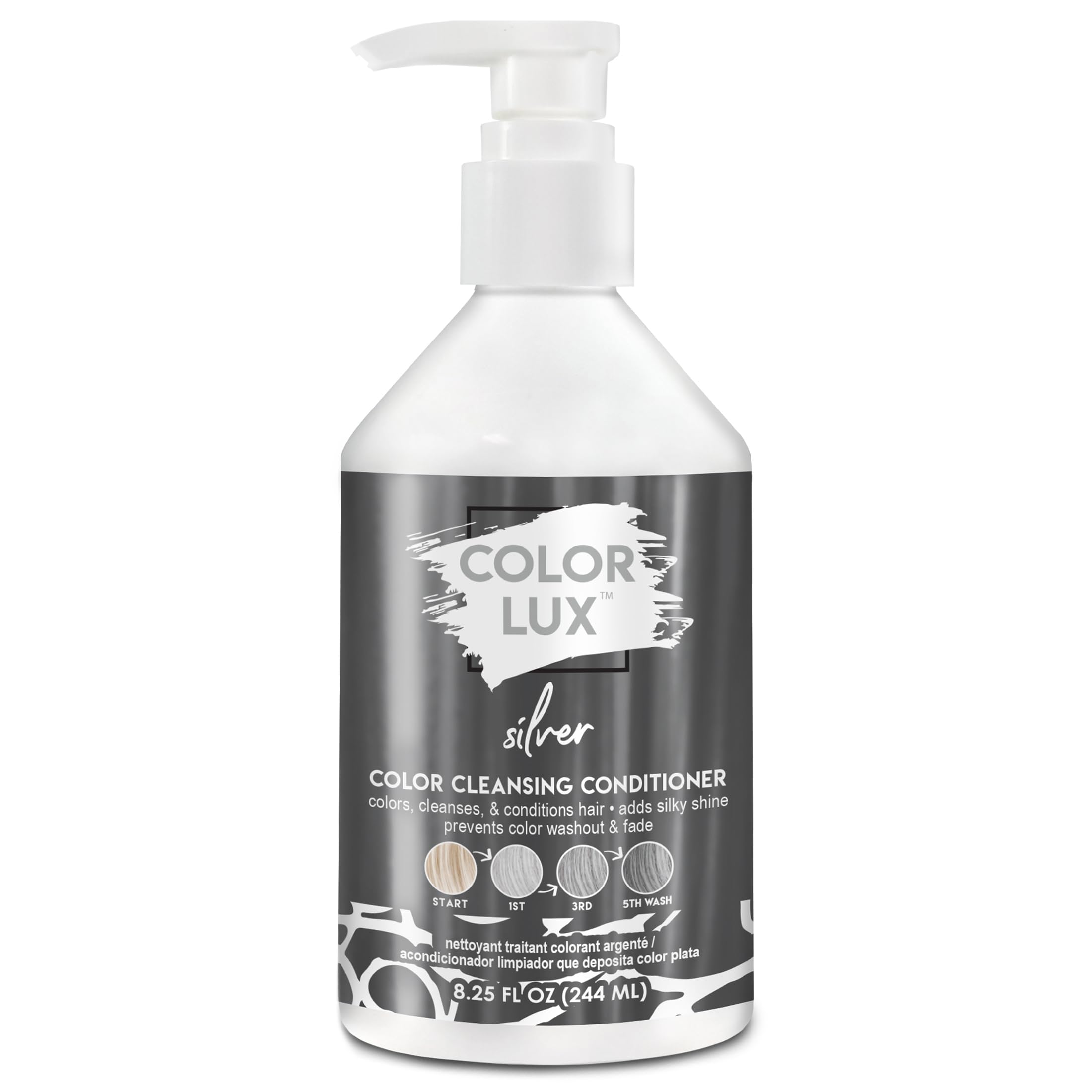 Color Lux front bottle showing silver tint and size for easy identification