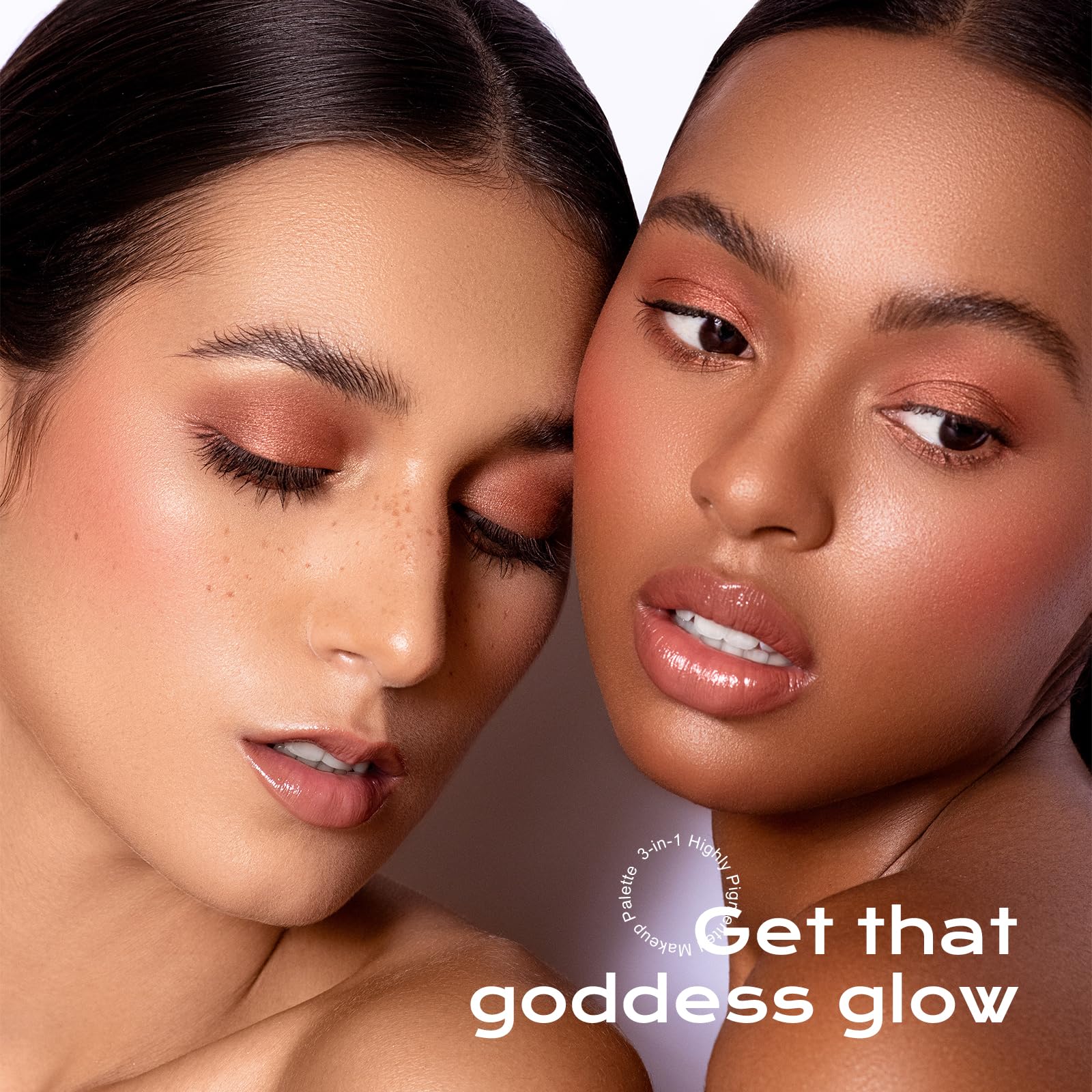 Color Nymph mirror and brush inside compact for quick touch-ups anywhere