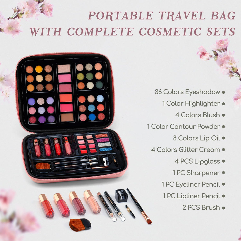 Color Nymph open kit flatlay with eyeshadows and lip colors for variety