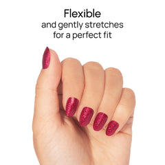 Color Street pressed strip on natural nail showing instant polished finish benefit