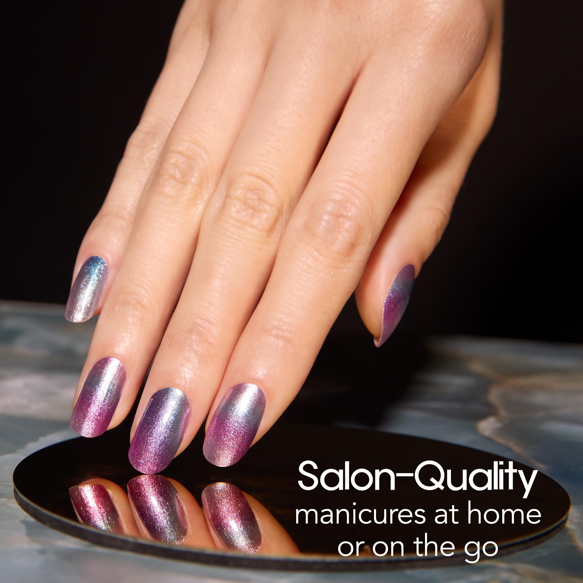 Color Street strips applied on hand displaying instant polished look