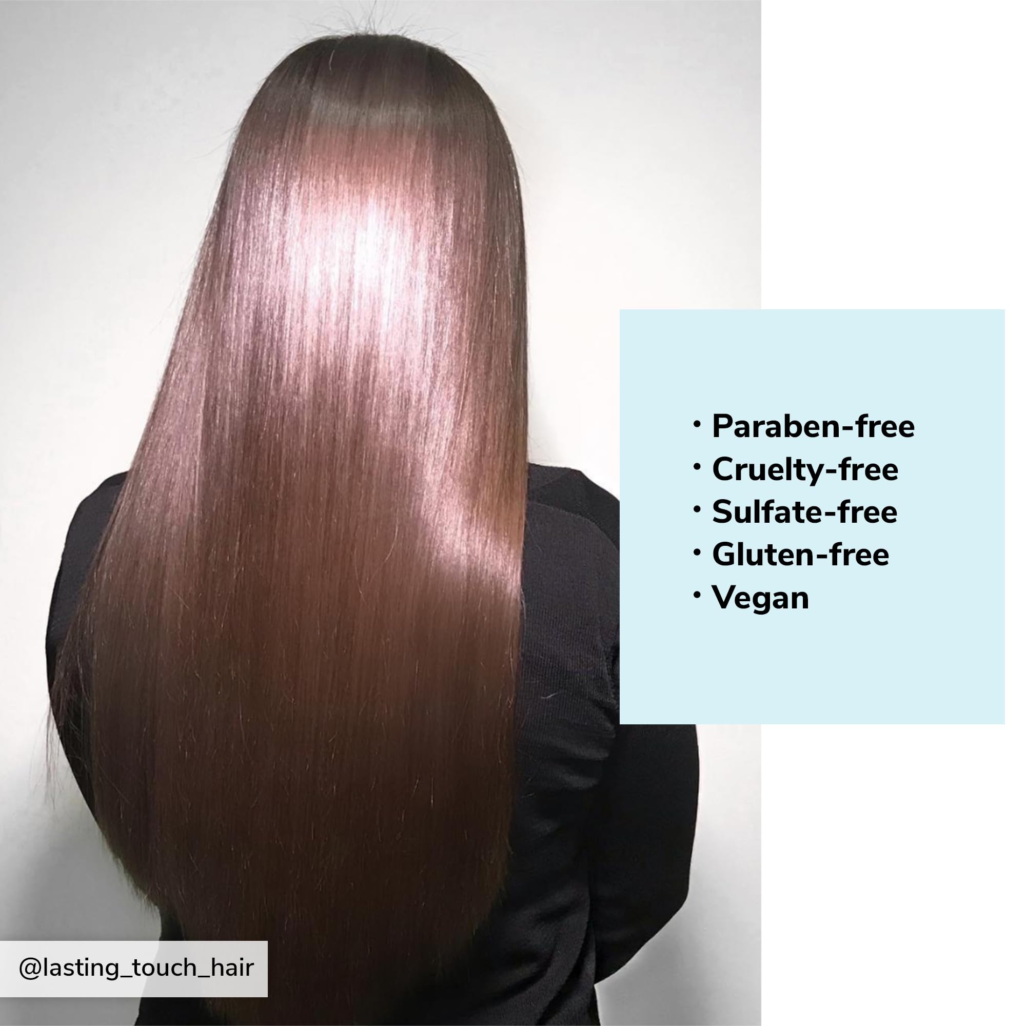 COLOR WOW before and after hair showing improved color shine and smoothness