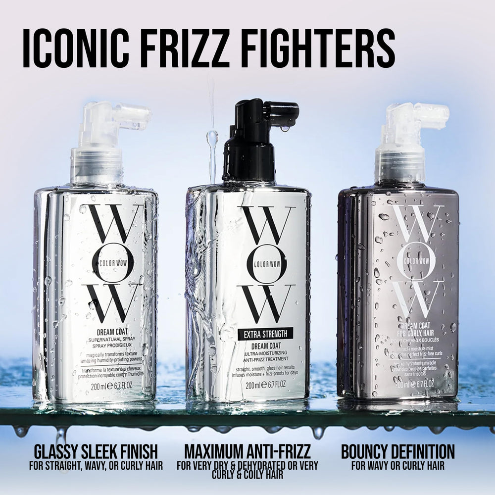 COLOR WOW hair shine under light showing glassy smoothness benefit