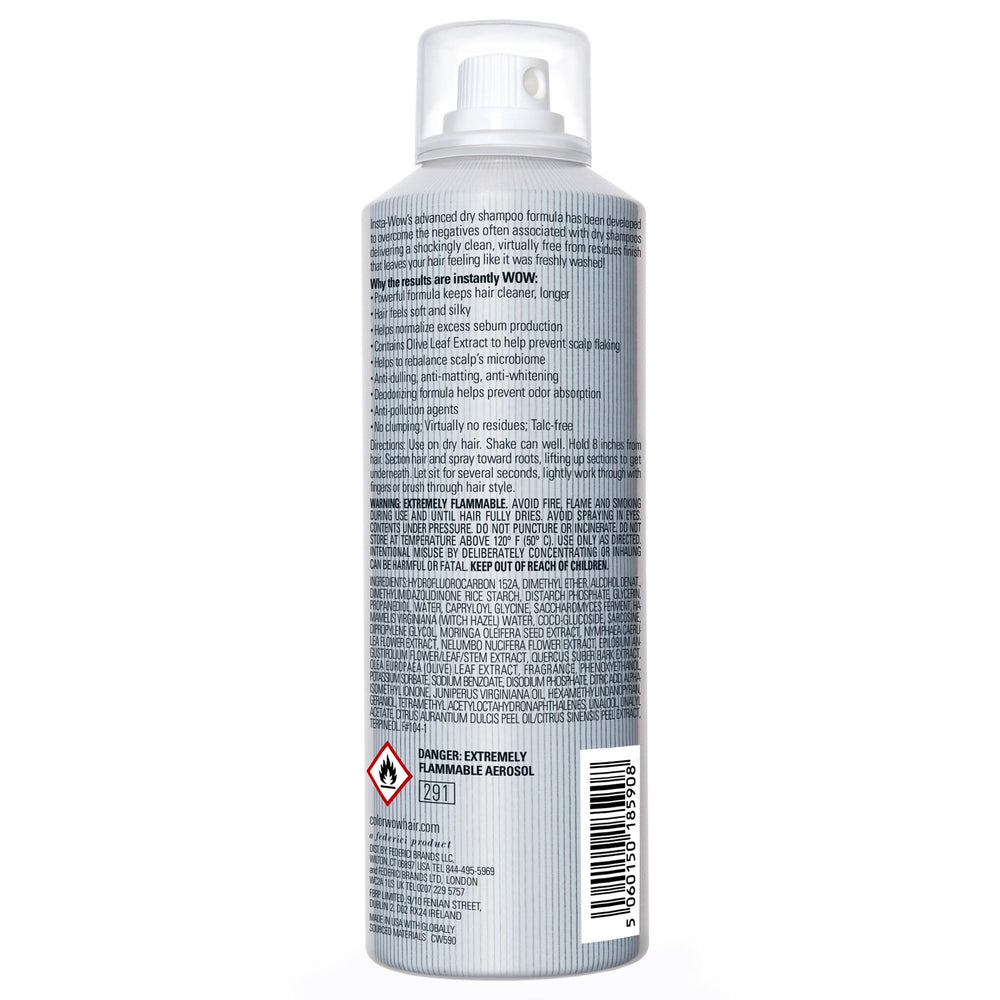 COLOR WOW spray action at roots demonstrating quick oil absorption