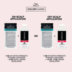 COLORCHARM being applied with brush on scalp showing controlled root application benefit