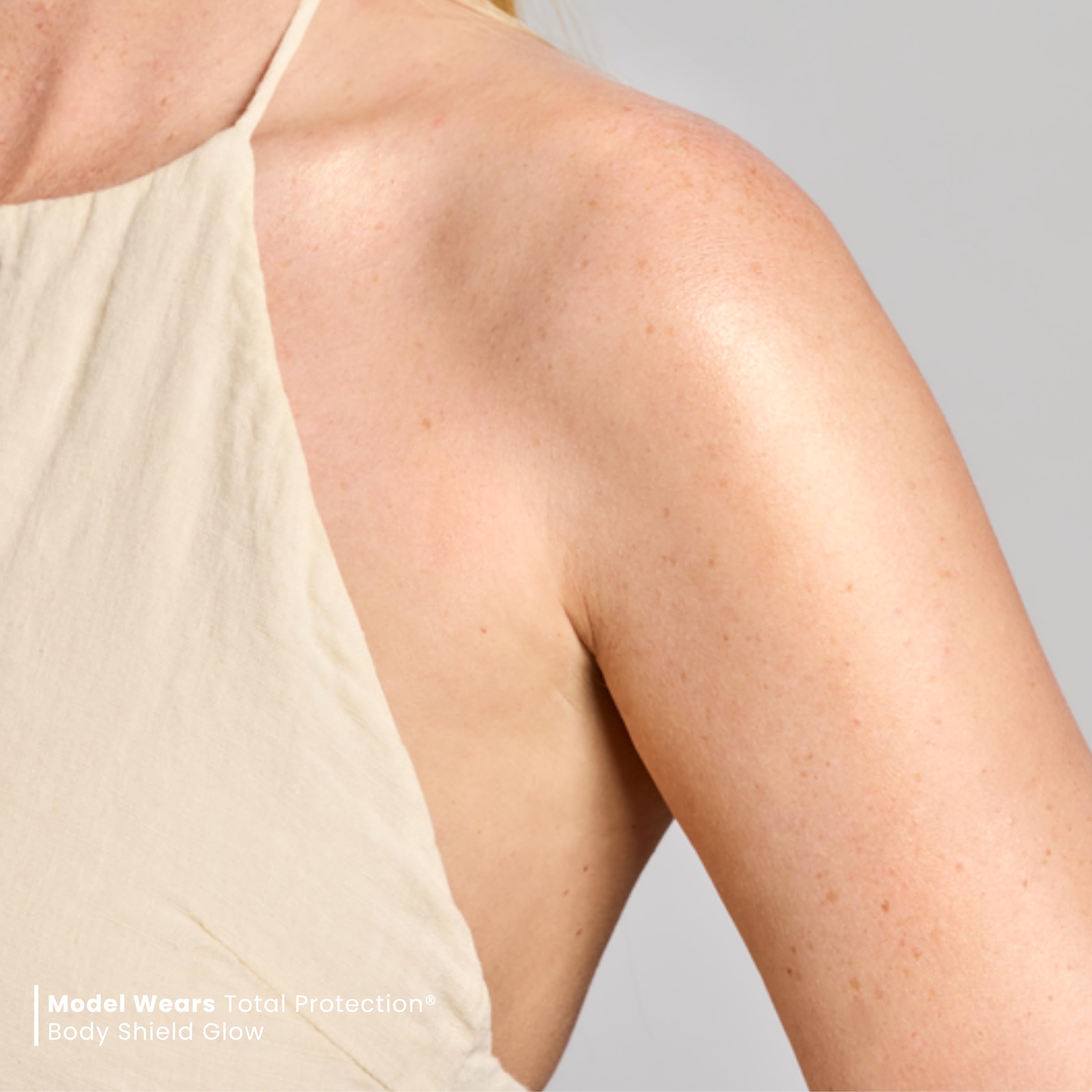 Colorescience applied on arm before and after showing even, radiant coverage