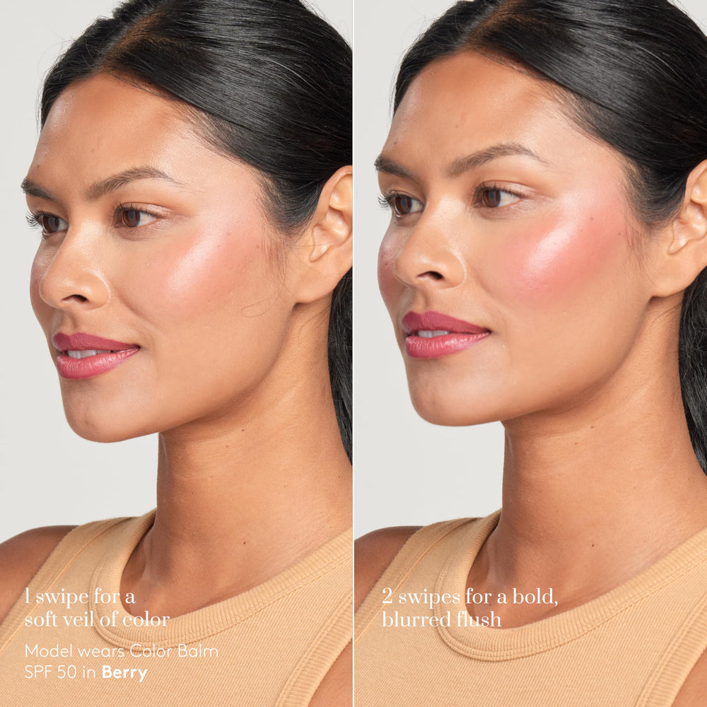 Colorescience application to lips demonstrating easy protective color