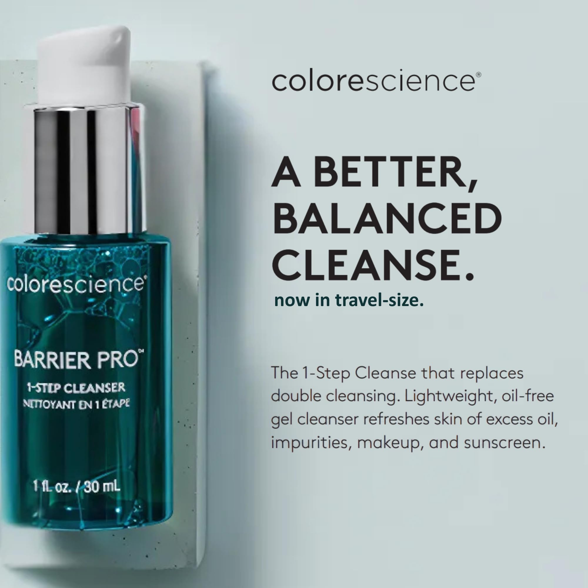 Colorescience closeup label showing ingredients and barrier support